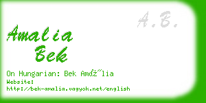 amalia bek business card